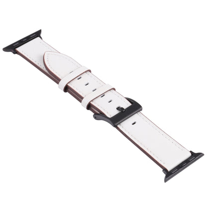 Leather Watch Band For Apple Watch Series 9&8&7 41mm / SE 3&SE 2&6&SE&5&4 40mm / 3&2&1 38mm(White) by bashfashion