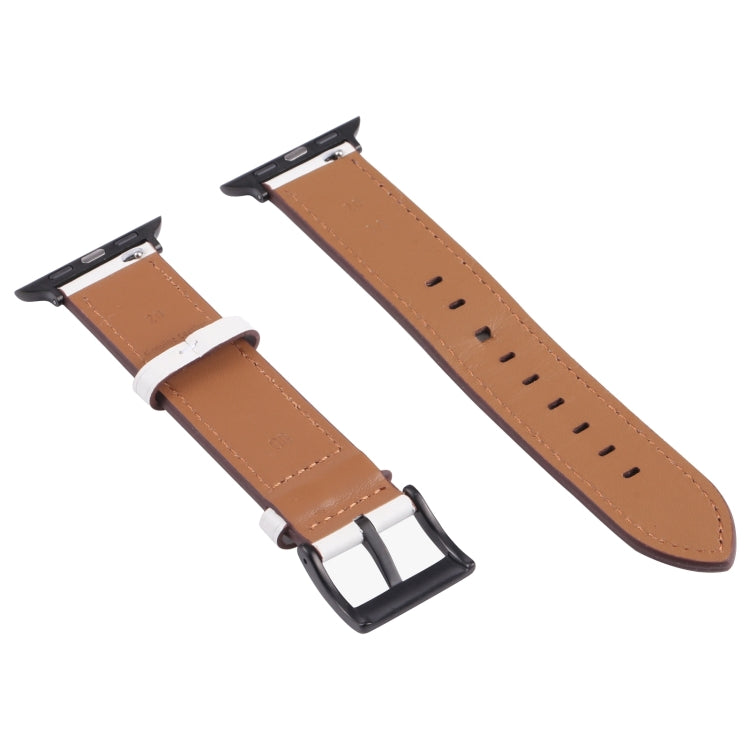 Leather Watch Band For Apple Watch Series 9&8&7 41mm / SE 3&SE 2&6&SE&5&4 40mm / 3&2&1 38mm(White) by bashfashion