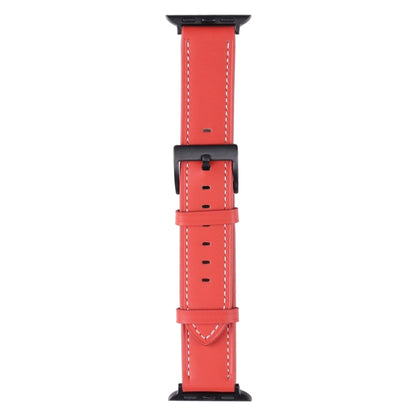 Leather Watch Band For Apple Watch Series 9&8&7 41mm / SE 3&SE 2&6&SE&5&4 40mm / 3&2&1 38mm(Red) by bashfashion