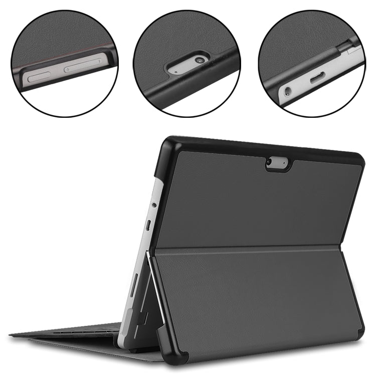 For Microsoft Surface Pro 8 Solid Color Electric Pressed Horizontal Flip Tablet Leather Case with Holder(Grey) by bashfashion