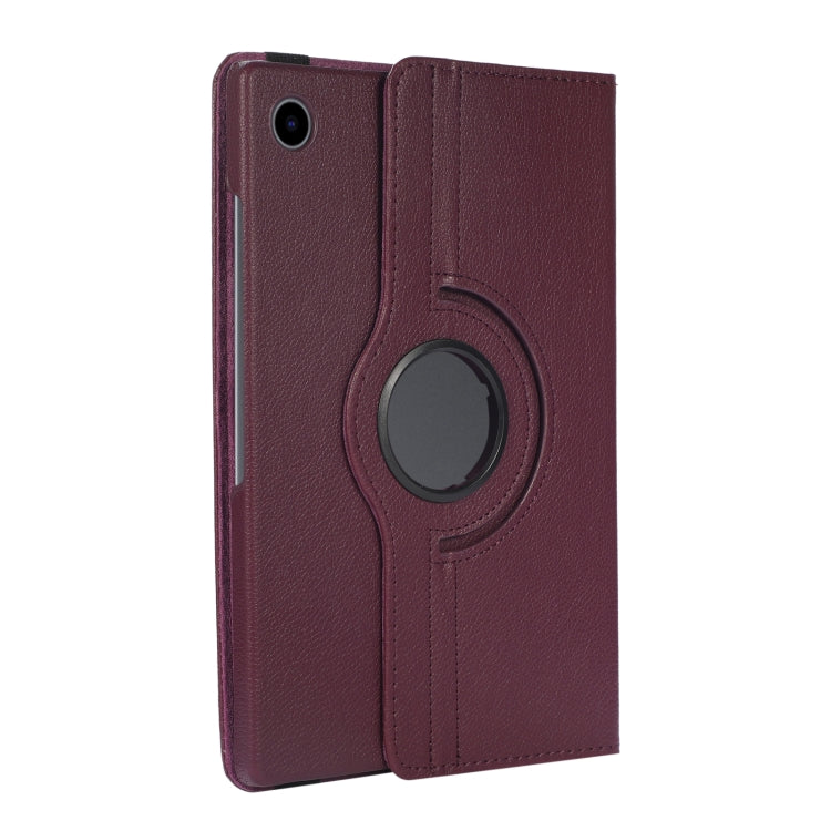 For Samsung Galaxy Tab A8 360 Degree Rotation Litchi Texture Tablet Leather Case with Holder & Sleep / Wake-up Function(Purple) by bashfashion