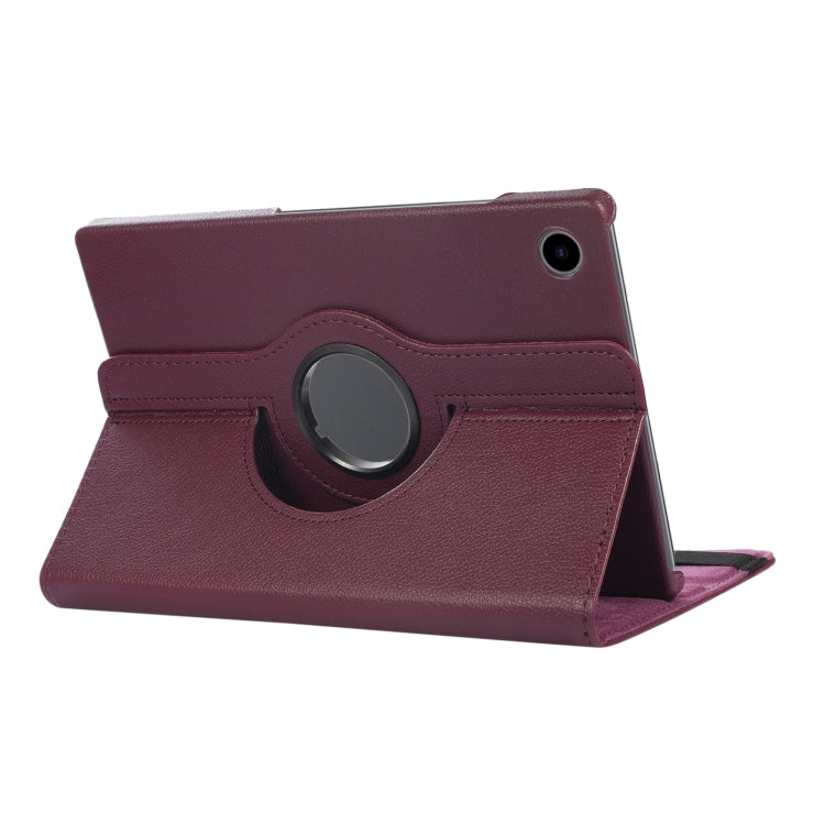 For Samsung Galaxy Tab A8 360 Degree Rotation Litchi Texture Tablet Leather Case with Holder & Sleep / Wake-up Function(Purple) by bashfashion
