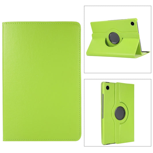 For Samsung Galaxy Tab A8 360 Degree Rotation Litchi Texture Tablet Leather Case with Holder & Sleep / Wake-up Function(Green) by bashfashion
