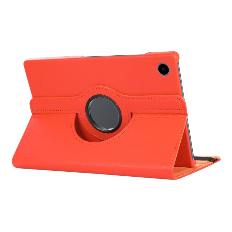 For Samsung Galaxy Tab A8 360 Degree Rotation Litchi Texture Tablet Leather Case with Holder & Sleep / Wake-up Function(Orange) by bashfashion