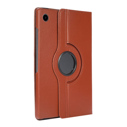 For Samsung Galaxy Tab A8 360 Degree Rotation Litchi Texture Tablet Leather Case with Holder & Sleep / Wake-up Function(Brown) by bashfashion