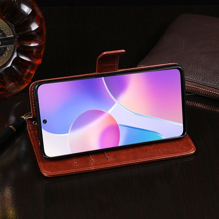 For Huawei Honor X30i idewei Crazy Horse Texture Leather Phone Case with Holder & Card Slots & Wallet(Yellow) by idewei