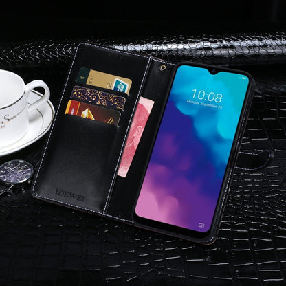 For ZTE Blade V30 Vita idewei Crocodile Texture Horizontal Flip Phone Leather Case(Black) by idewei