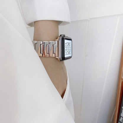 Lightning Shape Stainless Steel Watch Band For Apple Watch Series 9&8&7 41mm / SE 3&SE 2&6&SE&5&4 40mm / 3&2&1 38mm(Gold) by bashfashion