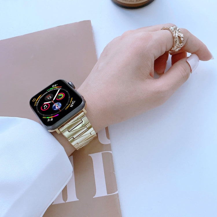 Lightning Shape Stainless Steel Watch Band For Apple Watch Ultra 49mm&Watch Ultra 2 49mm / Series 9&8&7 45mm / SE 3&SE 2&6&SE&5&4 44mm / 3&2&1 42mm(Gold) by bashfashion