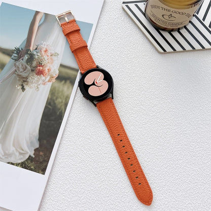 For Samsung Galaxy Watch4 40mm / 44mm Lychee Texture Leather Strap Watch Band(Orange) by bashfashion