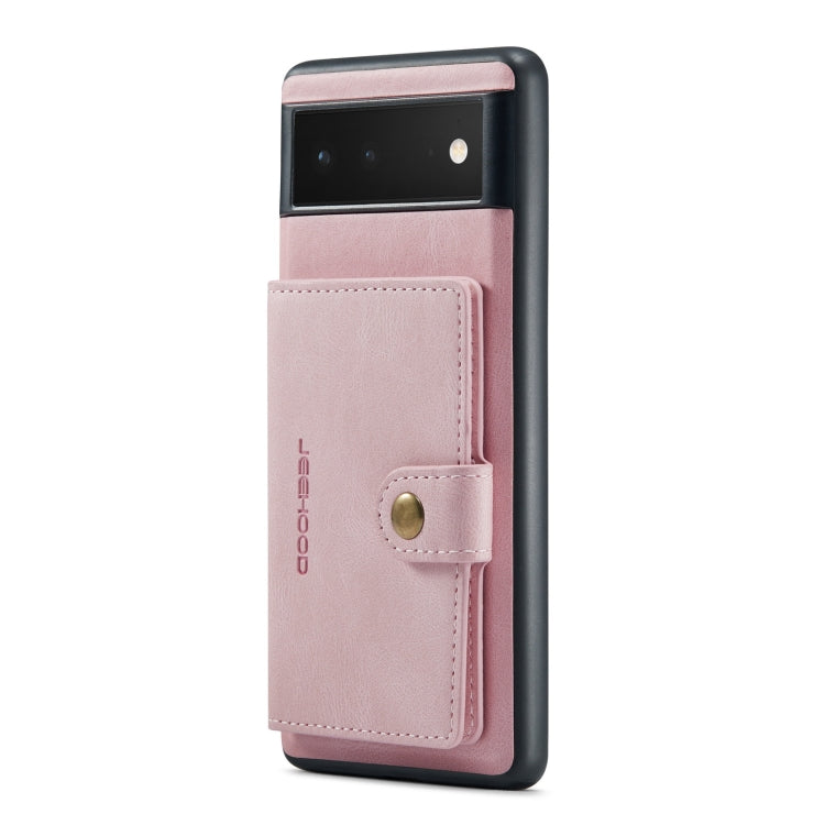 For Google Pixel 6 Pro JEEHOOD Retro Magnetic Detachable Phone Protective Case(Pink) by JEEHOOD
