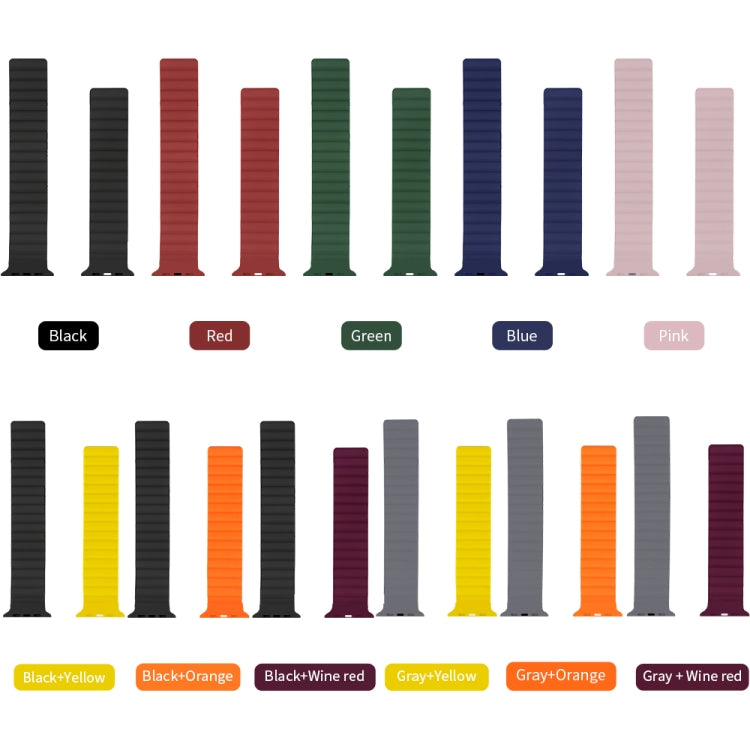 Silicone Magnetic Integrated Short Strap Watch Band For Apple Watch Series 8&7 45mm / SE 2&6&SE&5&4 44mm / 3&2&1 42mm(Black) by bashfashion