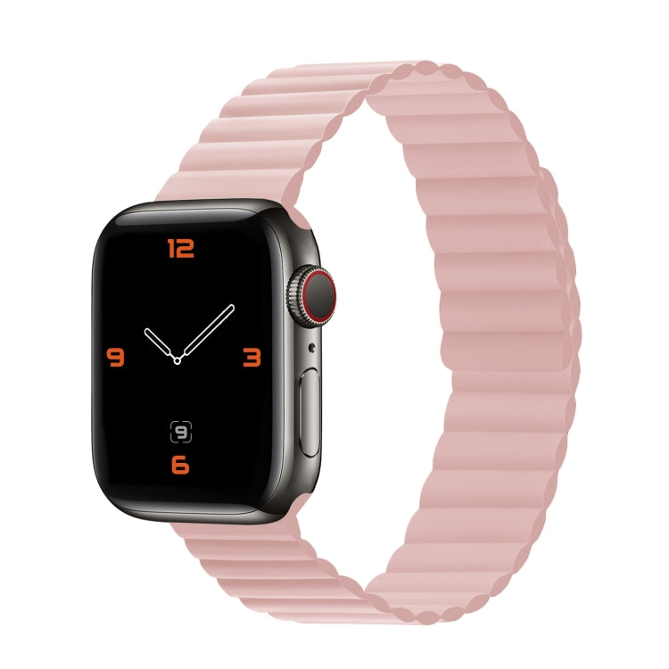 Silicone Magnetic Integrated Long Strap Watch Band For Apple Watch Series 9&8&7 41mm / SE 3&SE 2&6&SE&5&4 40mm / 3&2&1 38mm(Pink) by bashfashion