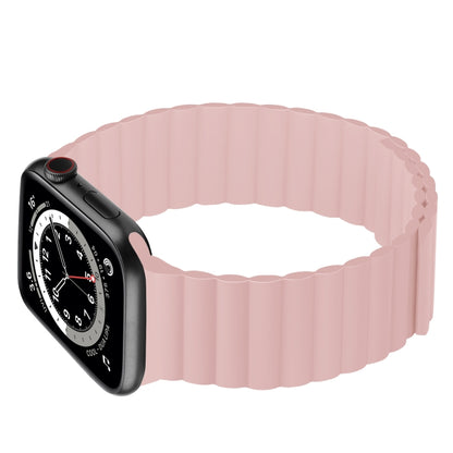 Silicone Magnetic Integrated Long Strap Watch Band For Apple Watch Series 9&8&7 41mm / SE 3&SE 2&6&SE&5&4 40mm / 3&2&1 38mm(Pink) by bashfashion