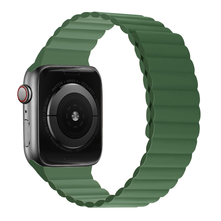 Silicone Magnetic Integrated Long Strap Watch Band For Apple Watch Series 9&8&7 41mm / SE 3&SE 2&6&SE&5&4 40mm / 3&2&1 38mm(Green) by bashfashion