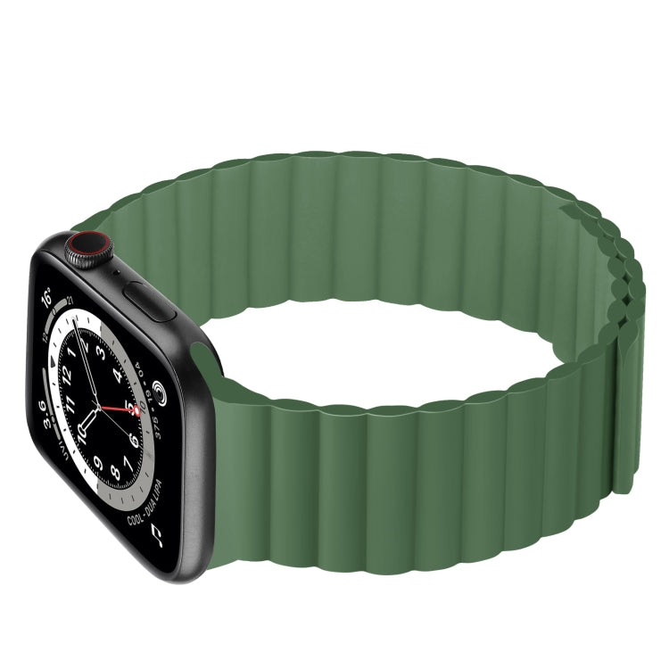 Silicone Magnetic Integrated Long Strap Watch Band For Apple Watch Series 9&8&7 41mm / SE 3&SE 2&6&SE&5&4 40mm / 3&2&1 38mm(Green) by bashfashion