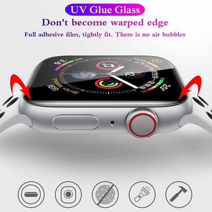 UV Liquid Curved Full Glue Full Screen Tempered Glass Film For Apple Watch Series 9 / 8 / 7 41mm by bashfashion