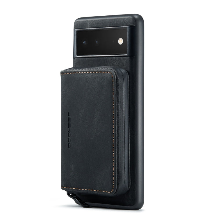 For Google Pixel 6 JEEHOOD Magnetic Zipper Horizontal Flip Phone Leather Case(Black) by JEEHOOD
