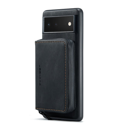 For Google Pixel 6 JEEHOOD Magnetic Zipper Horizontal Flip Phone Leather Case(Black) by JEEHOOD