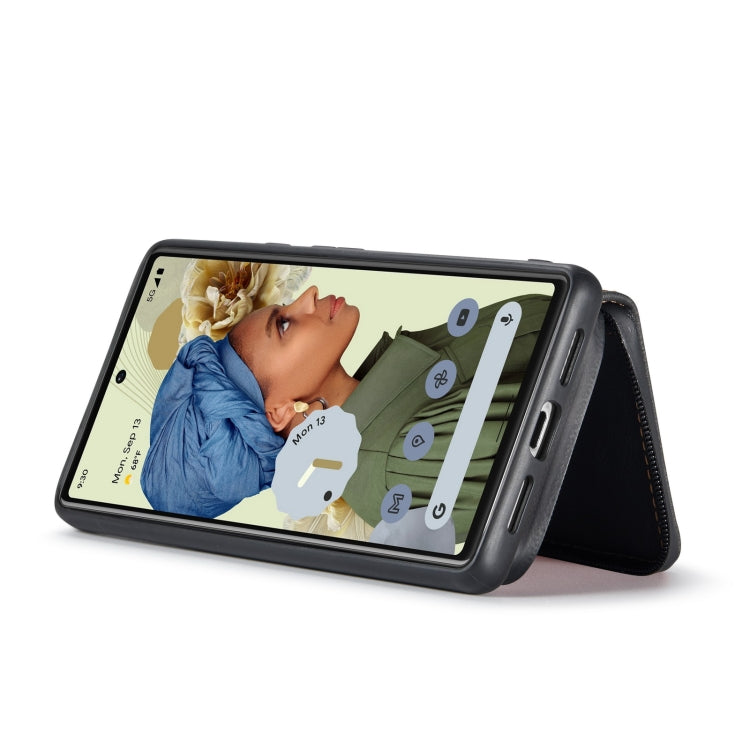 For Google Pixel 6 JEEHOOD Magnetic Zipper Horizontal Flip Phone Leather Case(Black) by JEEHOOD