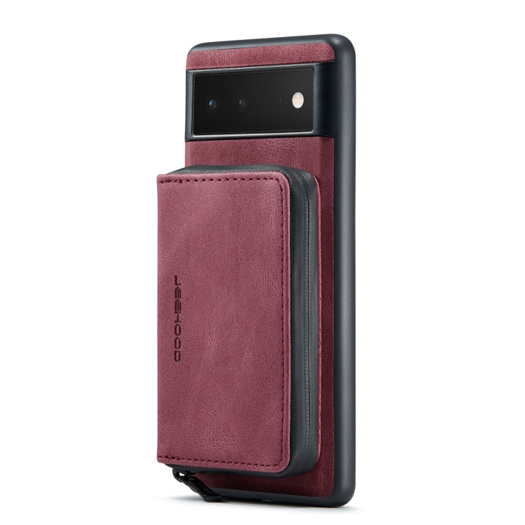For Google Pixel 6 JEEHOOD Magnetic Zipper Horizontal Flip Phone Leather Case(Red) by JEEHOOD