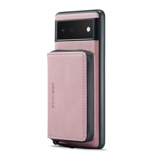 For Google Pixel 6 Pro JEEHOOD Magnetic Zipper Horizontal Flip Phone Leather Case(Pink) by JEEHOOD