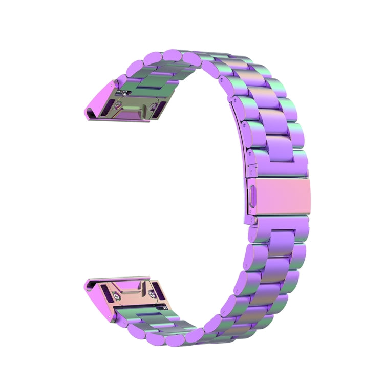 For Garmin Fenix 5S Stainless Steel Watch Band(Colorful) by bashfashion