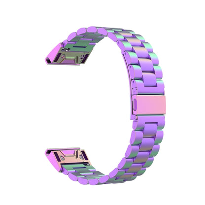 For Garmin Fenix 5S Stainless Steel Watch Band(Colorful) by bashfashion