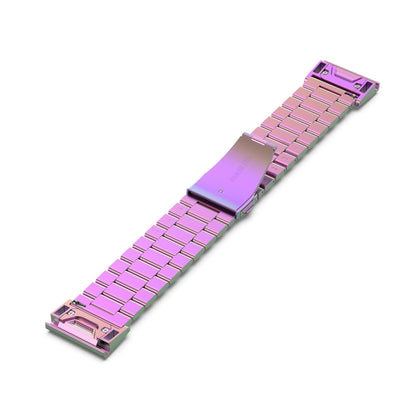 For Garmin Fenix 5S Stainless Steel Watch Band(Colorful) by bashfashion