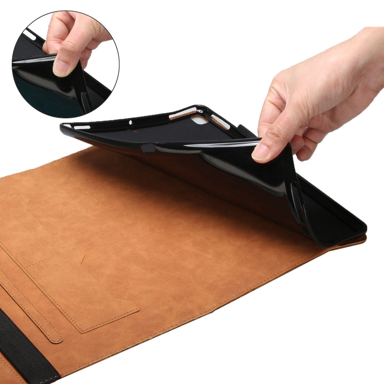 For Samsung Galaxy Tab A8 10.5 2021 X200/X205 Rhombus Skin Feel Horizontal Flip Tablet Leather Case with Card Slots & Holder(Brown) by bashfashion