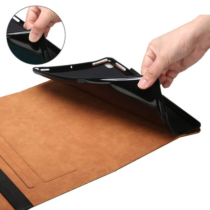 For Samsung Galaxy Tab A8 10.5 2021 X200/X205 Rhombus Skin Feel Horizontal Flip Tablet Leather Case with Card Slots & Holder(Brown) by bashfashion