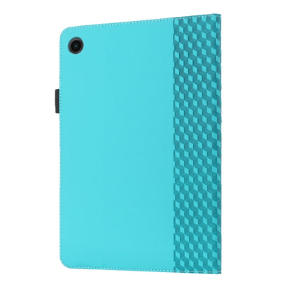 For Samsung Galaxy Tab A8 10.5 2021 X200/X205 Rhombus Skin Feel Horizontal Flip Tablet Leather Case with Card Slots & Holder(Lake Blue) by bashfashion