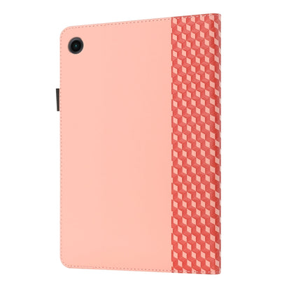 For Samsung Galaxy Tab A8 10.5 2021 X200/X205 Rhombus Skin Feel Horizontal Flip Tablet Leather Case with Card Slots & Holder(Rose Gold) by bashfashion
