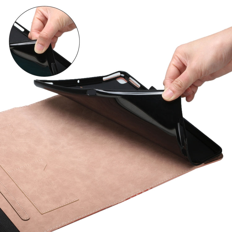 For Samsung Galaxy Tab A8 10.5 2021 X200/X205 Rhombus Skin Feel Horizontal Flip Tablet Leather Case with Card Slots & Holder(Rose Gold) by bashfashion