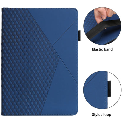 For Samsung Galaxy Tab A8 10.5 2021 X200/X205 Rhombus Skin Feel Horizontal Flip Tablet Leather Case with Card Slots & Holder(Royal Blue) by bashfashion