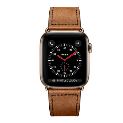 Leather Watch Band For Apple Watch Ultra 49mm&Watch Ultra 2 49mm / Series 9&8&7 45mm / SE 3&SE 2&6&SE&5&4 44mm / 3&2&1 42mm(Red Brown Bronze Gold) by bashfashion
