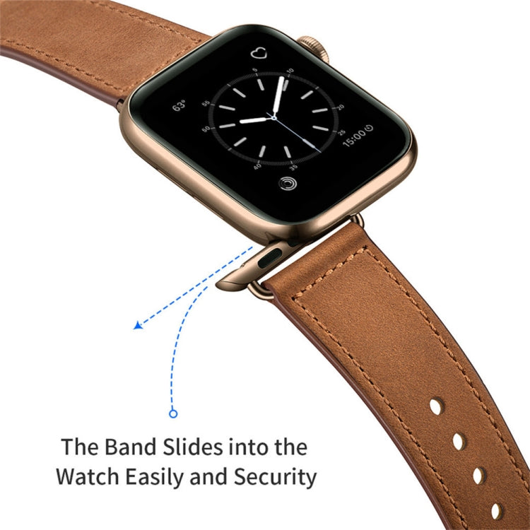 Leather Watch Band For Apple Watch Ultra 49mm&Watch Ultra 2 49mm / Series 9&8&7 45mm / SE 3&SE 2&6&SE&5&4 44mm / 3&2&1 42mm(Red Brown Bronze Gold) by bashfashion