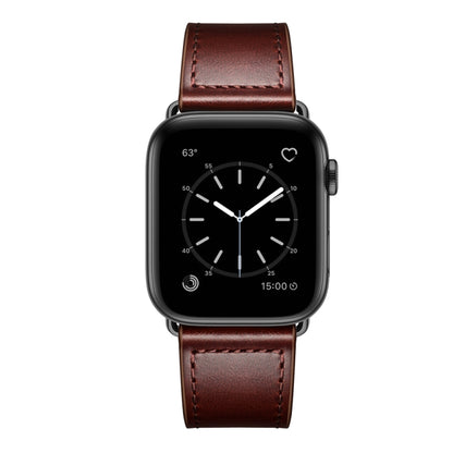 Leather Watch Band For Apple Watch Ultra 49mm&Watch Ultra 2 49mm / Series 9&8&7 45mm / SE 3&SE 2&6&SE&5&4 44mm / 3&2&1 42mm(Red Palm Oil Leather + Black Buckle) by bashfashion