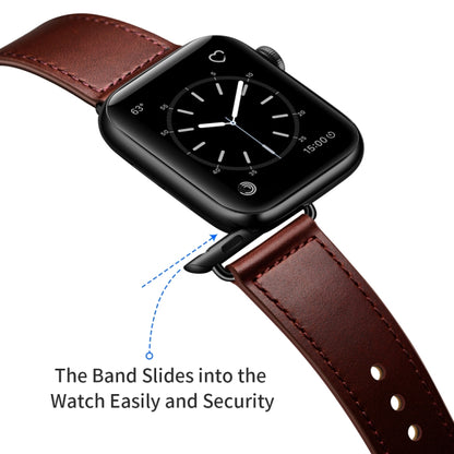 Leather Watch Band For Apple Watch Ultra 49mm&Watch Ultra 2 49mm / Series 9&8&7 45mm / SE 3&SE 2&6&SE&5&4 44mm / 3&2&1 42mm(Red Palm Oil Leather + Black Buckle) by bashfashion
