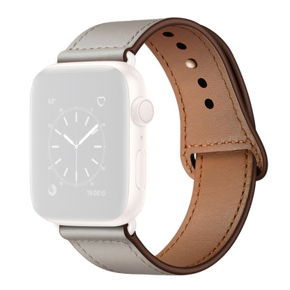 Leather Watch Band For Apple Watch Ultra 49mm&Watch Ultra 2 49mm / Series 9&8&7 45mm / SE 3&SE 2&6&SE&5&4 44mm / 3&2&1 42mm(Ivory + Champagne Gold) by bashfashion