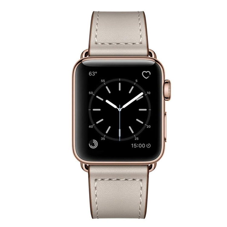 Leather Watch Band For Apple Watch Ultra 49mm&Watch Ultra 2 49mm / Series 9&8&7 45mm / SE 3&SE 2&6&SE&5&4 44mm / 3&2&1 42mm(Ivory + Champagne Gold) by bashfashion