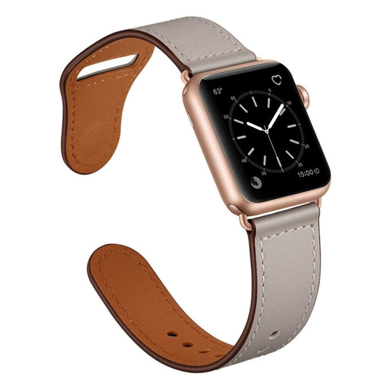 Leather Watch Band For Apple Watch Ultra 49mm&Watch Ultra 2 49mm / Series 9&8&7 45mm / SE 3&SE 2&6&SE&5&4 44mm / 3&2&1 42mm(Ivory + Champagne Gold) by bashfashion