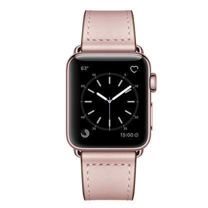 Leather Watch Band For Apple Watch Series 9&8&7 41mm / SE 3&SE 2&6&SE&5&4 40mm / 3&2&1 38mm(Pink Stitch Pattern) by bashfashion
