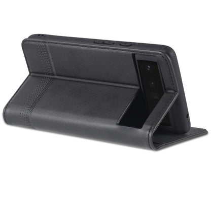 For Google Pixel 6 AZNS Magnetic Calf Texture Horizontal Flip Phone Leather Case(Black) by AZNS