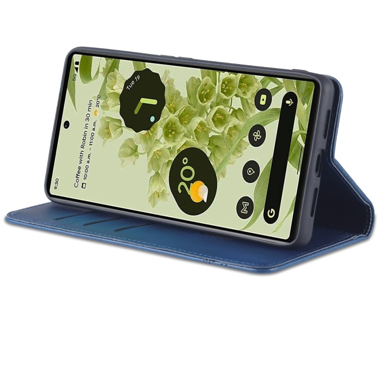 For Google Pixel 6 AZNS Magnetic Calf Texture Horizontal Flip Phone Leather Case(Dark Blue) by AZNS