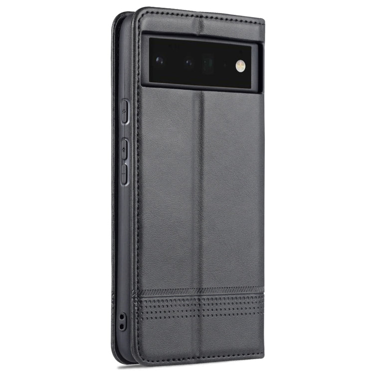 For Google Pixel 6 Pro AZNS Magnetic Calf Texture Horizontal Flip Phone Leather Case(Black) by AZNS