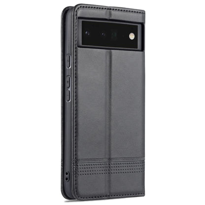 For Google Pixel 6 Pro AZNS Magnetic Calf Texture Horizontal Flip Phone Leather Case(Black) by AZNS