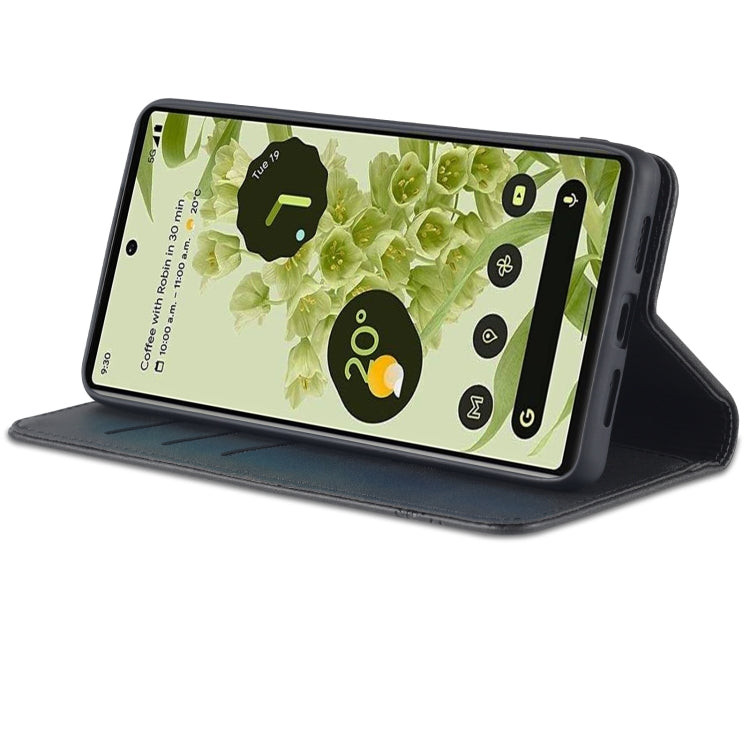 For Google Pixel 6 Pro AZNS Magnetic Calf Texture Horizontal Flip Phone Leather Case(Black) by AZNS