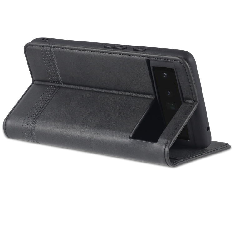 For Google Pixel 6 Pro AZNS Magnetic Calf Texture Horizontal Flip Phone Leather Case(Black) by AZNS