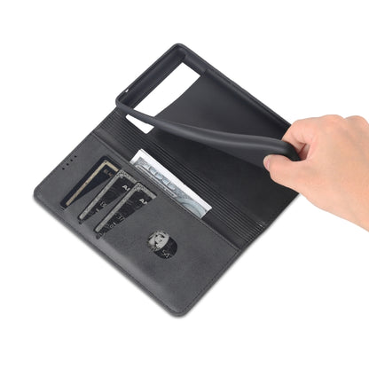 For Google Pixel 6 Pro AZNS Magnetic Calf Texture Horizontal Flip Phone Leather Case(Black) by AZNS